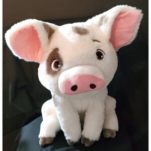 Disney Store Moana pet PUA PIG plush toy sitting stuffed animal 12" white gray